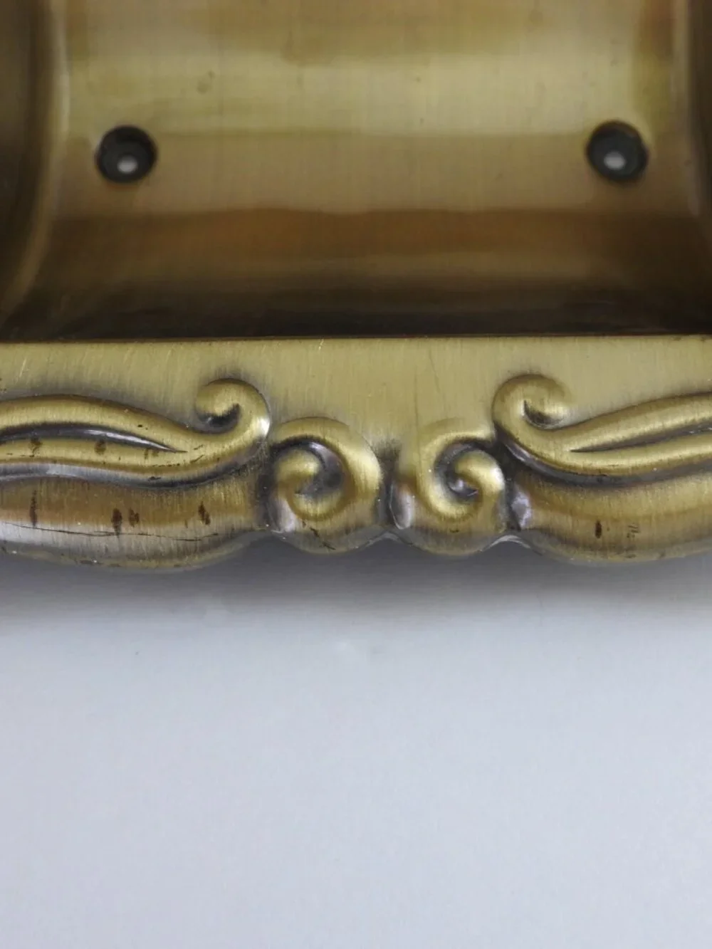 Vintage Ornate Brass Recessed Toilet Paper Holder Hollywood Regency